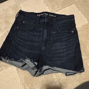 High Waisted Dark Denim Shorts